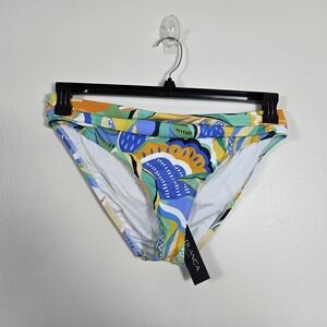 La Blanca Wmn Sun in Sicily Shirred Banded Hipster UPF 50+ Bikini Bottoms 14 NEW